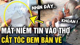 Mất niềm tin vào THỢ CẮT TÓC ông chú rút kinh nghiệm LÊN BẢN VẼ để thợ cắt đúng ý mình  Tin 3 Phút