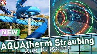 Neue Wasserrutschen im AQUAtherm Straubing – Impressionen alle Attraktionen 2021  Water Slides