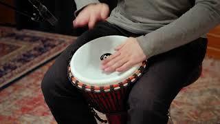 Meinl Percussion 10 Rope Tuned Travel Djembe Synthetic Head Pat. Pharaos Script PADJ1-M-F