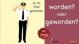 Learn German  Common Mistakes in German  worden oder geworden  A2  B1