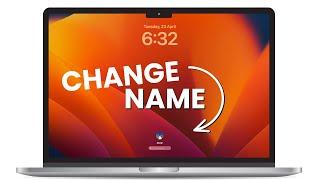 How to Change MacBook Lock Screen Name?