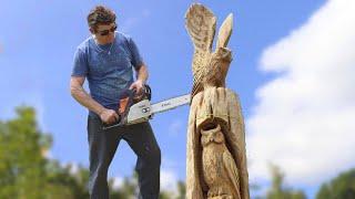 Amazing fastest skill wood carving with CHAINSAW WOODEN OWLS in one day