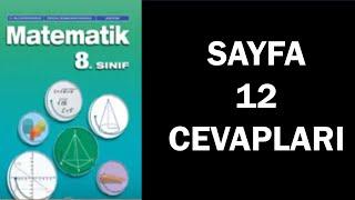 8.Sınıf Matematik Ders Kitabı Sayfa 12 Cevaplar Çözümler