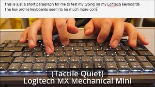 Logitech K780 vs MX Mechanical keyboard typing sound test