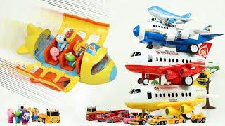 뽀로로 공항놀이 비행기 장난감과 타요 화물 자동차들 Pororo airport and plane toys