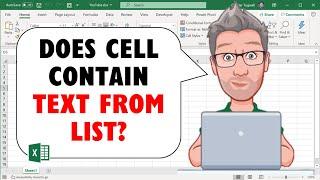 Excel Check IF Cell CONTAINS TEXT From LIST