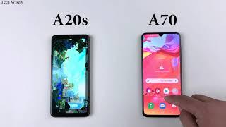 SAMSUNG A20s vs A70 Speed Test Comparison