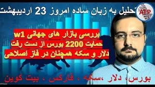 تحلیل به زبان ساده  بیت کوین ، فارکس ، دلار ،بورس تهران ، بورس جهانی ، سکه ، طلا 18 امروز23اردیبهشت