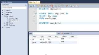 SQL Tutorial - 10 Creating Tables from Other Tables