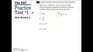 SAT Practice Test #1 Math Module 2 Problem #1