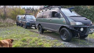 3 x Mitsubishi Delica L400s -  Waimak Harrs Road.