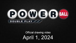 Powerball Double Play drawing for April 1 2024