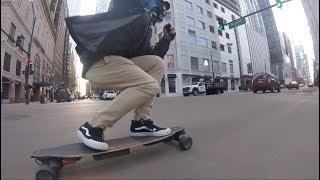 Morning Commute - Electric Skateboard Raw run in Chicago