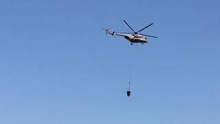 Тушение пожара в Алматы с вертолета. 18 июля 2019 г.