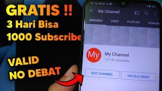 Cara Menambah Subscriber YouTube Gratis Dalam 3 Hari 1000 Subscriber