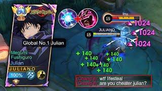 TOP GLOBAL JULIAN NEW BEST RECOMMENDED LIFESTEAL BUILD 2024 try this - MLBB