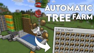 Minecraft Automatic Wood Tree Farm - AFK - Oak Birch Spruce Jungle wood  Tutorial 1.19