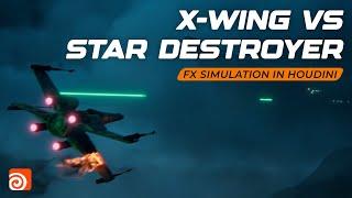 X Wing vs Star Destroyer FX Simulation In Houdini  Free Pyro And Destruction FX Tutorial