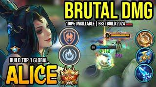 ALICE BEST BUILD 2024  BUILD TOP GLOBAL ALICE GAMEPLAY  MOBILE LEGENDS