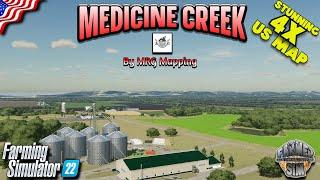 STUNNING 4X US Map Medicine Creek by MRG Mapping - Farming Simulator 22 Map Tour