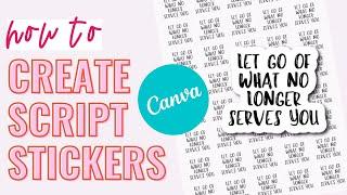 How To Create Script Stickers Using Canva  Planner Stickers  Canva Tutorial