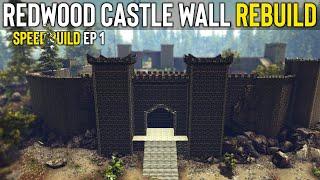 ARK Lost Island - Rebuilding the Redwood Castle Wall Ep 1  Speed Build