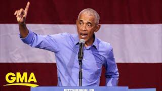 Obama hits campaign trail for Harris