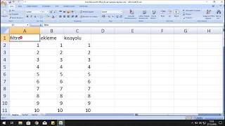 EXCELDE FİLTRELEME - SÜTUN FİLTRELEMEK - FİLTRE EKLEMEK
