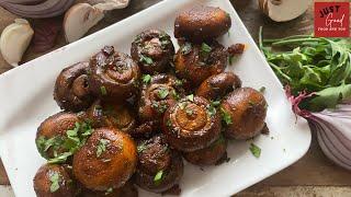 Gebratene Champignons mit Knoblauchsoße  wie vom Weihnachtsmarkt 