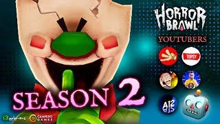 PLAYING HORROR BRAWL ICE SCREAM SEASON 2 w HORROR YOUTUBERS & The BEST PLAYERS  Gameplay CHALLENGE