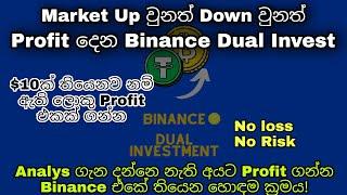 Binance dual invest හරහා අසීමිතව ලාභ ලබමු Earn usdt with binance dual invest profit