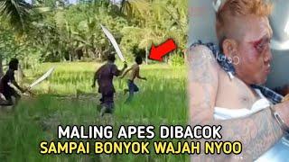 MALING APES DIBACOK Deretan Aksi Maling Duel Dijalan Saling Adu Bacok