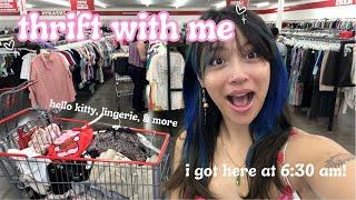 THRIFT WITH ME Lingerie hello kitty vintage dresses & more + try-on