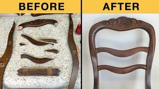 Shattered Old Chair Repair using 3 Glues - Furniture Restoration by Fixing Furniture