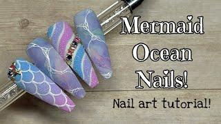 Ocean Mermaid Nails  Madam Glam  Nail Sugar  Crystal Parade