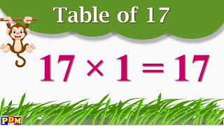 Table of 17  Table of Seventeen  Learn Multiplication Table of 17 x 1 = 17 Times Tables Practice