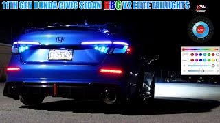 RBG V2 Elite Taillights for the 11th Gen 22-23 Honda Civic Sedan 20 modes
