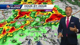Severe storms and tornadoes are possible in New Orleans tomorrow