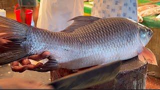 Fastest Fish Cutting Skills  Big Rohu Fish Cutting Skills So Fast In Fish Market