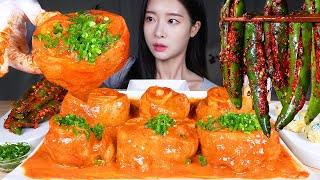 역대급 맛천재 조합 매콤 로제 우족찜 & 매운 고추김치  땡초팍팍 먹방 ASMR MUKBANG  Spicy Rose Beef Feet & Spicy Chili Kimchi