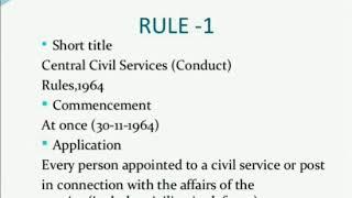 Part 1 l Central Civil Services  Conduct Rules 1964