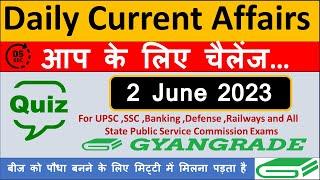 2 June  2023 Current Affairs  Daily Current Affairs  Current Affairs In Hindi