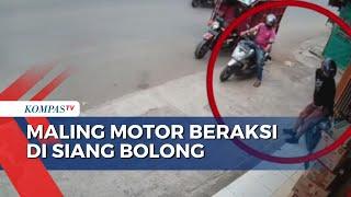 Aksi Pencurian Motor di Siang Bolong Terekam CCTV