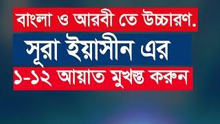 সূরা ইয়াসীনের ১-১২ আয়াত পযর্ন্ত মুখস্ত করুন । বাংলা ও আরবী ‍উচ্চারণ সহ । Surah Yaseen  Sura Yaseen