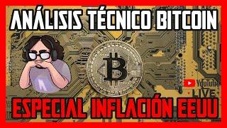 Directo ESPECIAL INFLACIÓN EEUU  BITCOIN Caerá o Rebotará?  Análisis técnico BTC hoy Español