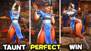 Street Fighter 6 - All Chun-Li Animations Perfect Taunts Special Moves