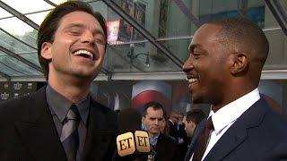 Anthony Mackie Crashes ET Interview Becomes Correspondent at Captain America Premiere