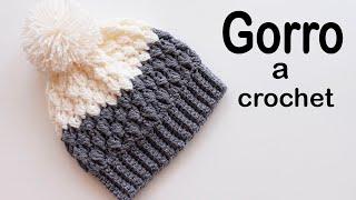 GORRO tejido a crochet PASO A PASO para NIÑOS y ADULTOS