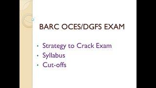 BARC Exam - Strategy and Syllabus