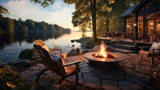 Morning Atmosphere by the lake  Heal and Relax with The Sound of Fire and Nature